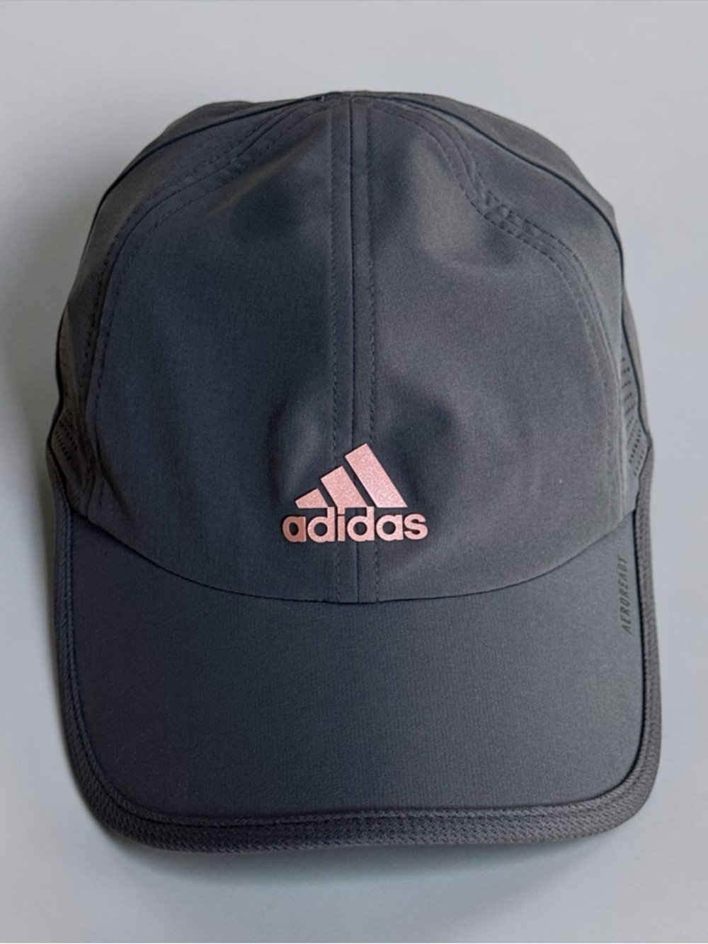 NWOT Adidas Women’s Grey Pink Baseball Cap with Pink Metallic Logo! One Size - Picture 1 of 12